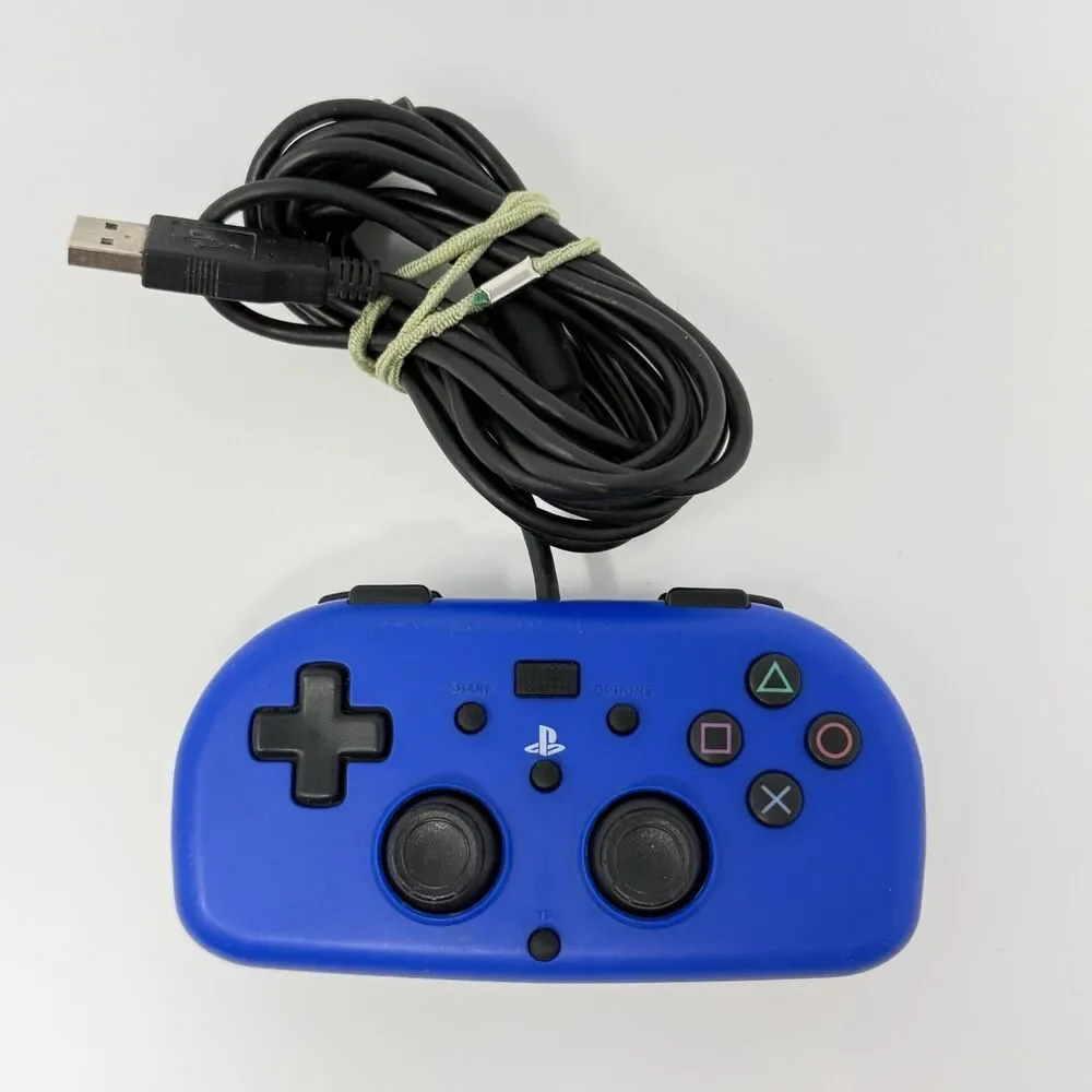 Hori Mini Wired Gamepad Controller PS4 Blue PS4-100U Tested